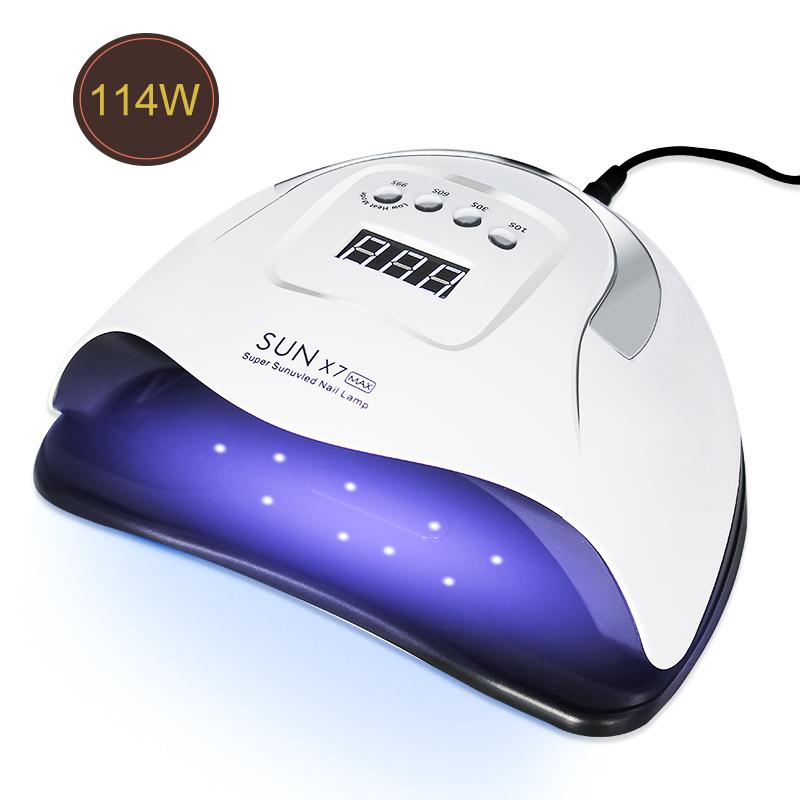 

LNWPYH SUN X7 MAX 114W 57LEDS Ice Lamp For Nails UV Lamp For Manicure Dryer Led Nails Gel Polish Curing, 54w x5