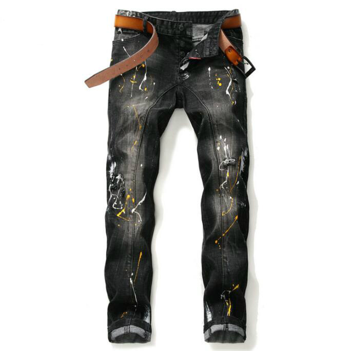 

21SS Men's brand Designers Jeans Distressed Ripped Biker Slim Fit Motorcycle Biker Denim Mens Leisure fashion high quality Q2 Jeans A188, Black