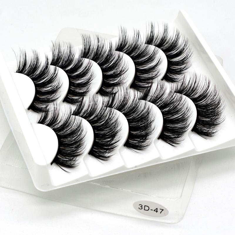 

MIOFIA 5 pairs 25mm 3D mink lashes faux eyelashes natural thick false eyelashes extension makeup beauty extension