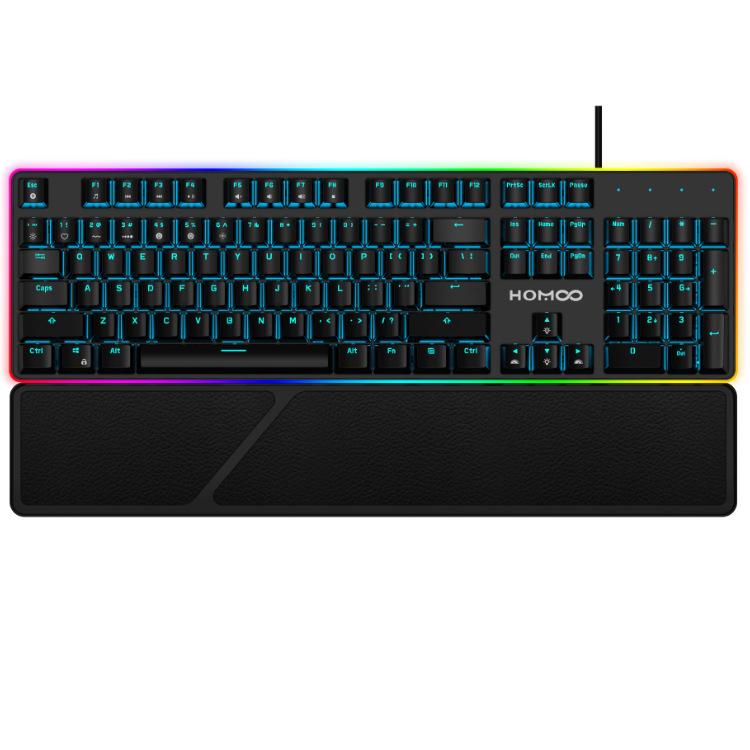 

Homoo Waterproof Mechanical Keyboard RGB Full Key Non-Punching Mechanical Keyboard Special for Internet Coffee