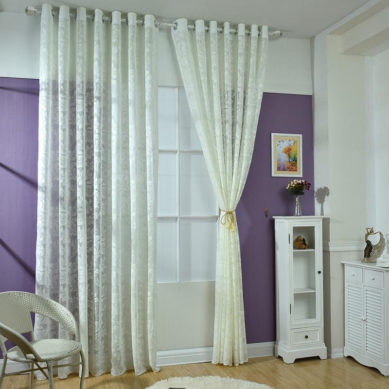 

White pink yellow brown European luxury jacquard Lace tulle curtains for Living Room upscale pastoral Voile Curtains for Bedroom