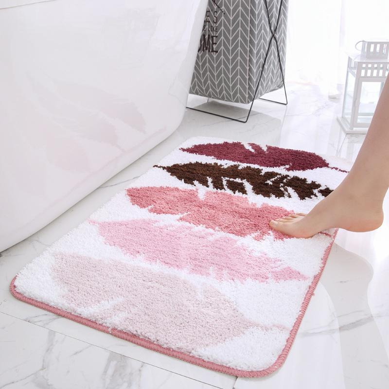 

1PC Bathroom Bedroom Rugs and Mat Set Modern Style Gradual Change Flocking Carpet Geometric Anti-Slip Water Absorption Floor Mat