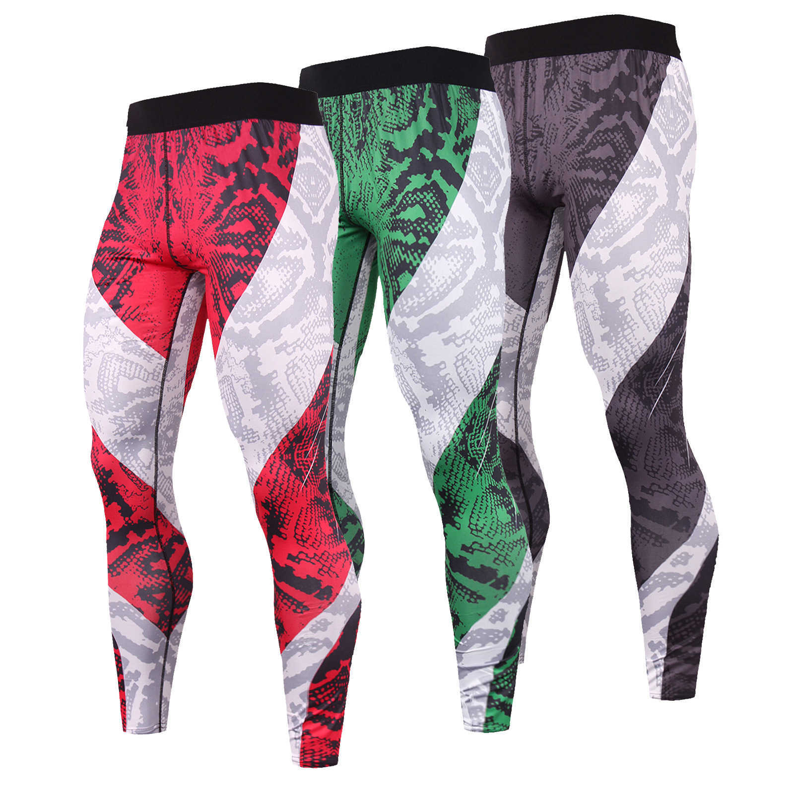 

2022 Mens Pants Spring and Autumn leisure sports trend new fitness bodybuilding small foot slim fit quick drying pants, Kc179 pants snake eye green