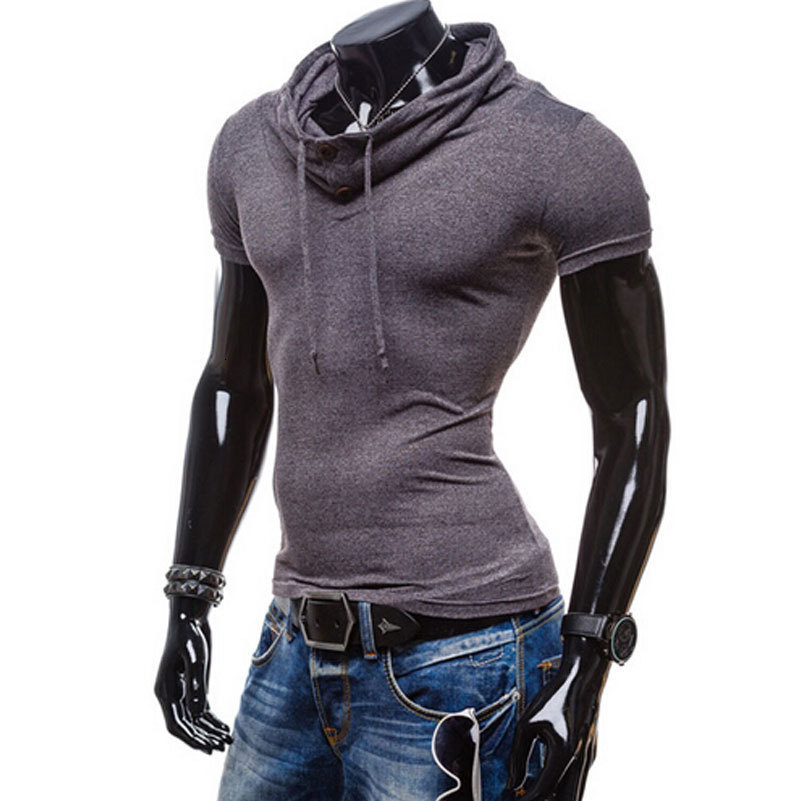 

T-shirt Summer Solid Color Polo Men's Short Sleeve Shirt, Light gray