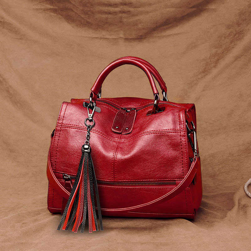 

Bags Handbags Hot Handbags Vintage Women Leather Designer Tassels Luxury High Quality Ladies Hand Shoulder Bags For Women 2020
