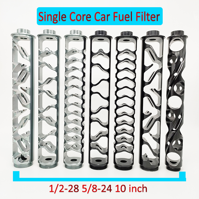 

Car Fuel Filter Solvent Trap Spiral 1 2-28 5 8-24 6 10 inch Single Core Black Aluminum Tube NAPA 4003 WIX 24003