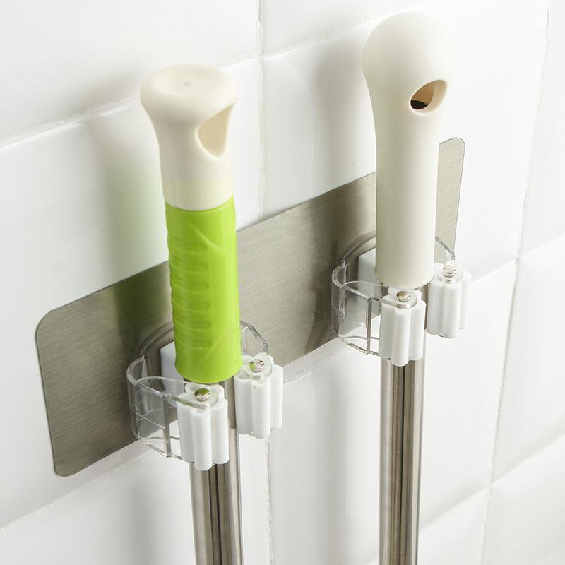 

1Pcs Paste Double Heads Mop Frame Broom Rack Suction Rack Hook Multifunction Strong Creativity Seamless No Trace Nail-free1