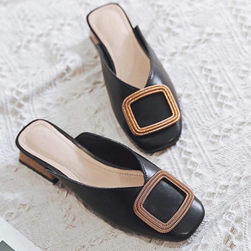 

Fashion Pumps Slippers Women Slip On Mules Female Shoes Summer Casual Square Low Heel Pumps Footwear Sapatos Das Mulheres 2020 #T07y, Beige
