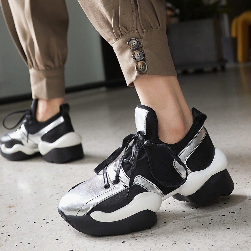 

2021 High Quality New Woman Spring Fall Lady Lace Even Shoes Size 34-42 3evt, Silver