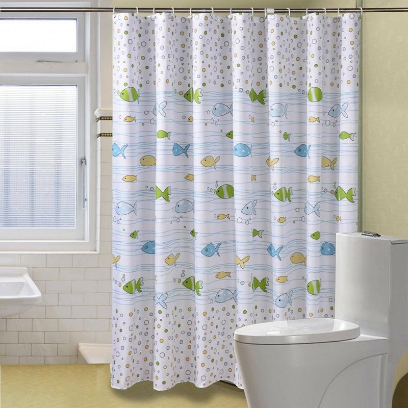 

Washable Shower Curtain Extra Wide Extra Long Standard With Hooks Ring Fabric
