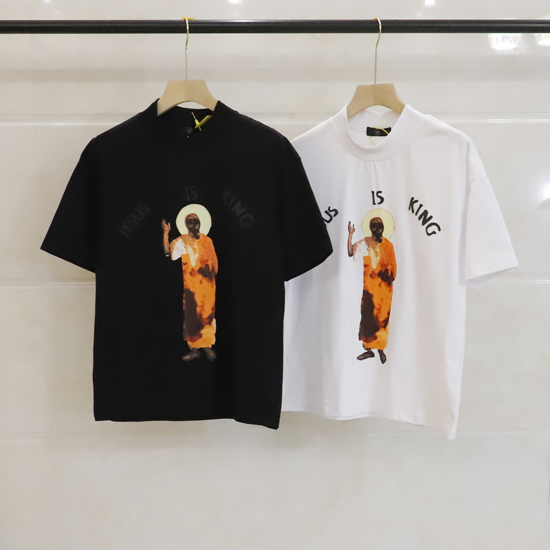 

Letter Foam Oversize Summer Tshirts Men and Women Short Sleeve Cotton T-shirt Turtleneck Hip Hop Loose Tees, White;black