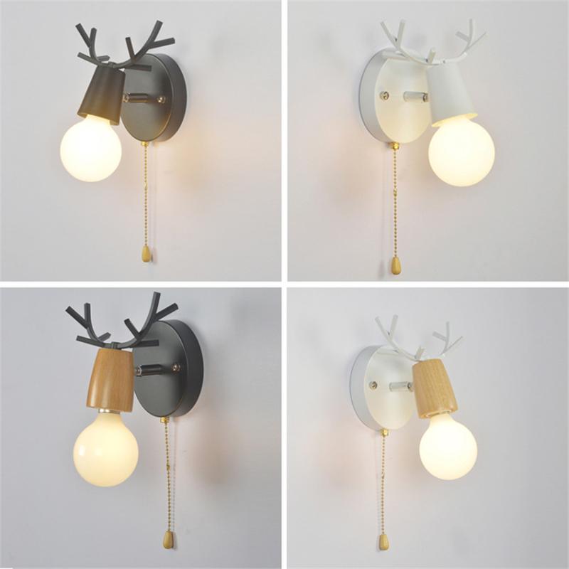 

10 Kinds E27 Led Wall Lamp For Living Room Modern Wood Wall Lights White Black Bedside Lights Sconces for Home Lighting