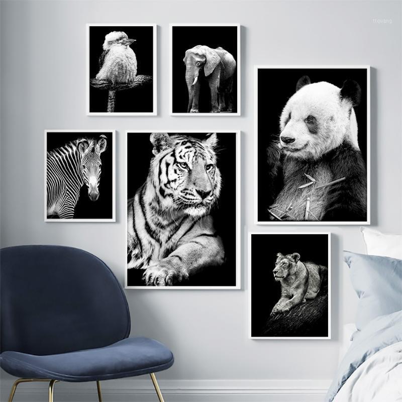 

Lion Tiger Zebra Panda Wall Art Canvas Painting Nordic Poster And Print Animal Wall Pictures For Living Room Scandinavian Decor1
