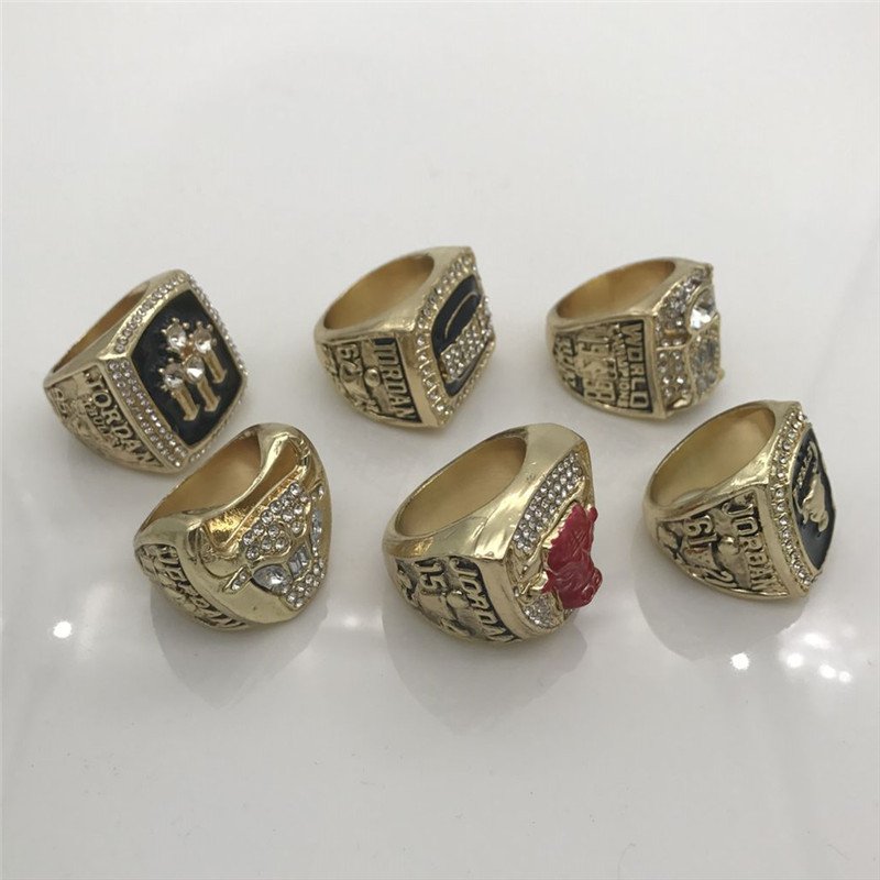 

2020 wholesale 1991 1992 1993 1996 1997 1998 championship ring 6Rings Set bull s fashion champion ring Fan Gift wholesale Drop Shipping