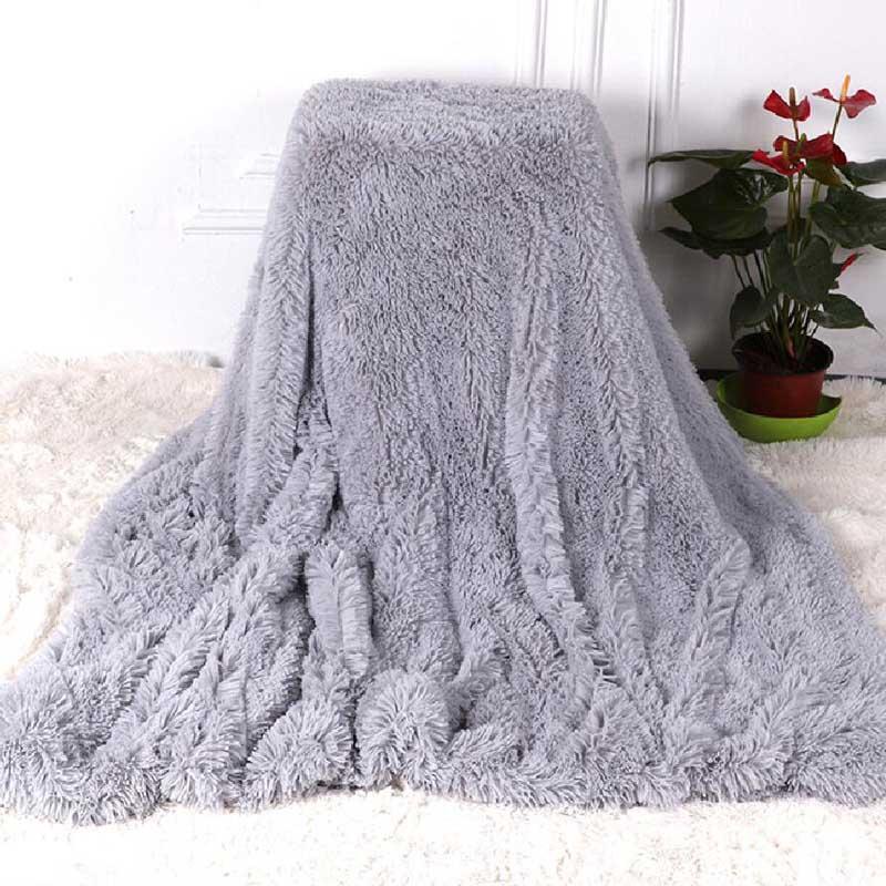 

Shaggy Fuzzy Fur Winter Warm Blanket Office Fluffy Rest Plaid Sofa Couch Bedding Cover Bedsheet Student Home Bedspread1