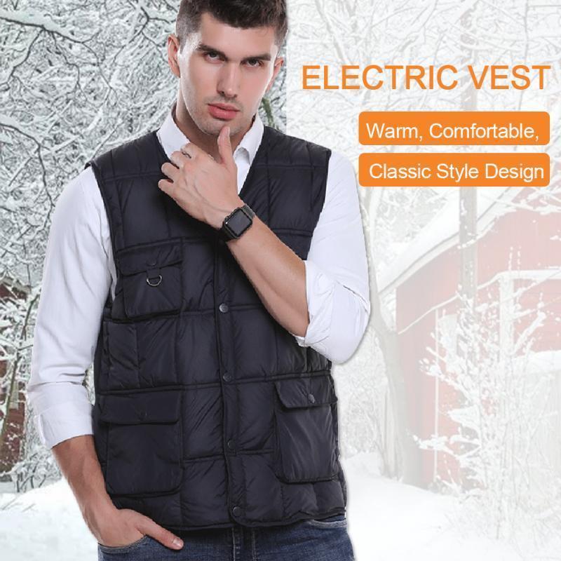 

2020 Adjustable Heating Warm Vest Graphene Carbon Fiber USB Smart Washable USB Charging Heated Clothing Hot Sale1, Black
