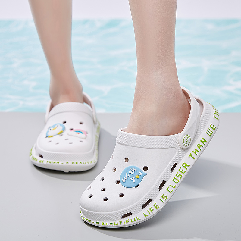 

Women's yellow croc Lady Girl Summer Women Casual Jelly Shoes Hollow Out Mesh Flats Beach Sandals 2020 Q1217, Black