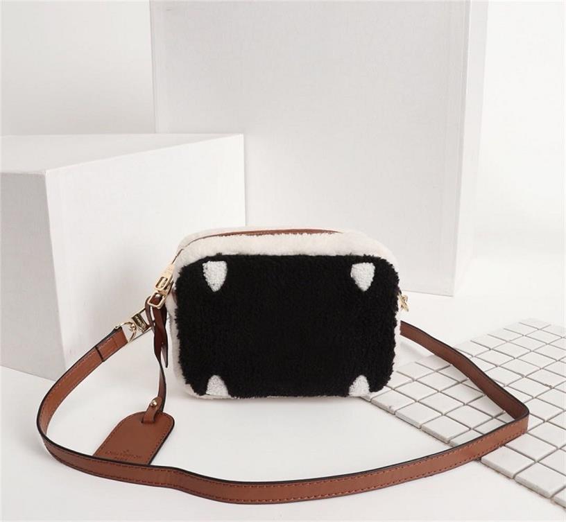 

Classic high quality Fashion Bags Luxury Designer Handbags Purses TEDDY Handbags Women Lamb hair Shoulder purse crossbody bag 02, Black