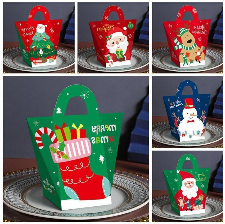 

Creative Christmas Eve Gift Boxes Carry Bags Xmas Candy Box Santa Claus Paper Gift Boxes Design Printed Packing Box Decoration