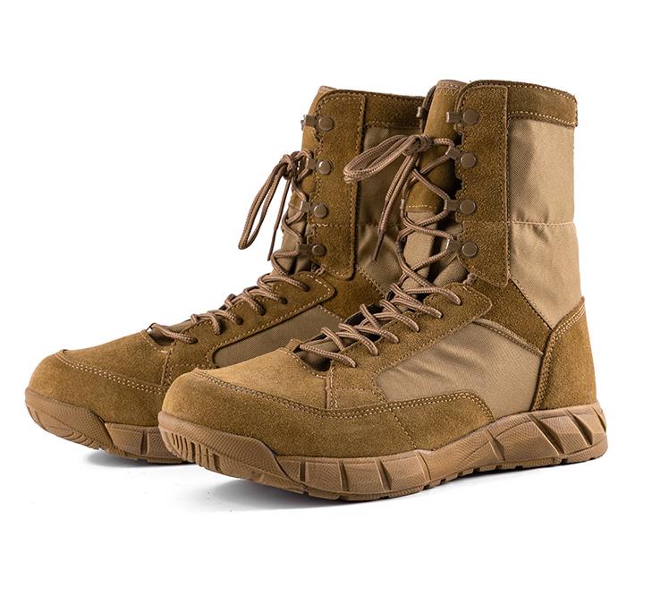 

Outdoor Climbing Training Resistant High Shoes Military Combat Tactical Boots Men Women Hiking Desert Army Boot, Brown