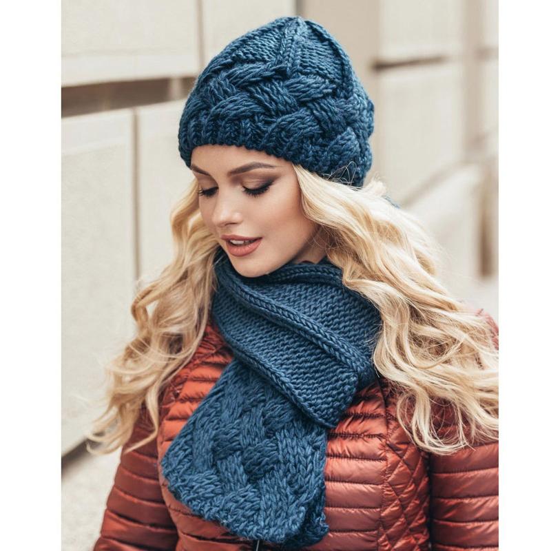 

Beanie/Skull Caps High Quality Women Hat Fashion Winter Keep Warm Solid Color Knitted Wool Hemming Simple Wild Casual Female, Coffee