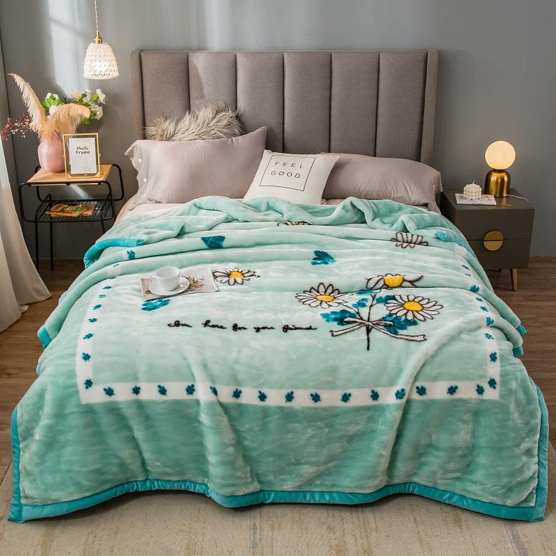 

Double Layer Embossed Raschel Mink Blanket 8.8lbs Queen Size Fluffy Chunky Warm Throw Super Soft Spring Winter Bed Blanket