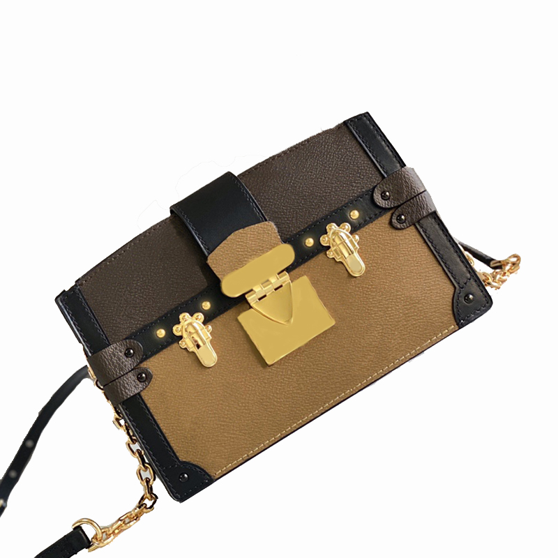 

Cutch Bags Fashion Lady Classical Canvas Top Quality Smooth Cowhide Leather m43596 Mixed Color Soft Package Shoulderbags Cross body With Box B066 BAG0001, Brown 43596