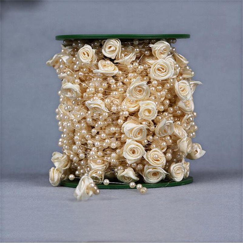 

30M Beautiful Plastic Hand Rose Beads Bride Bouquet accessories for Wedding decoration Artificial Flower