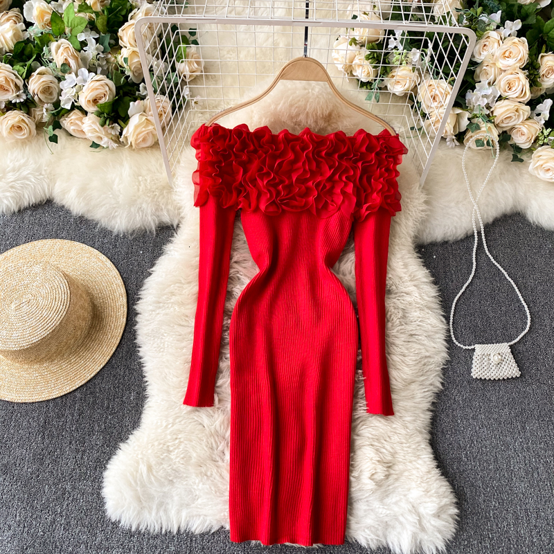 

2021 New Singiny women slash neck mesh without thin back pencil solid fashion off the shoulder dressed in short UZ0T, Black