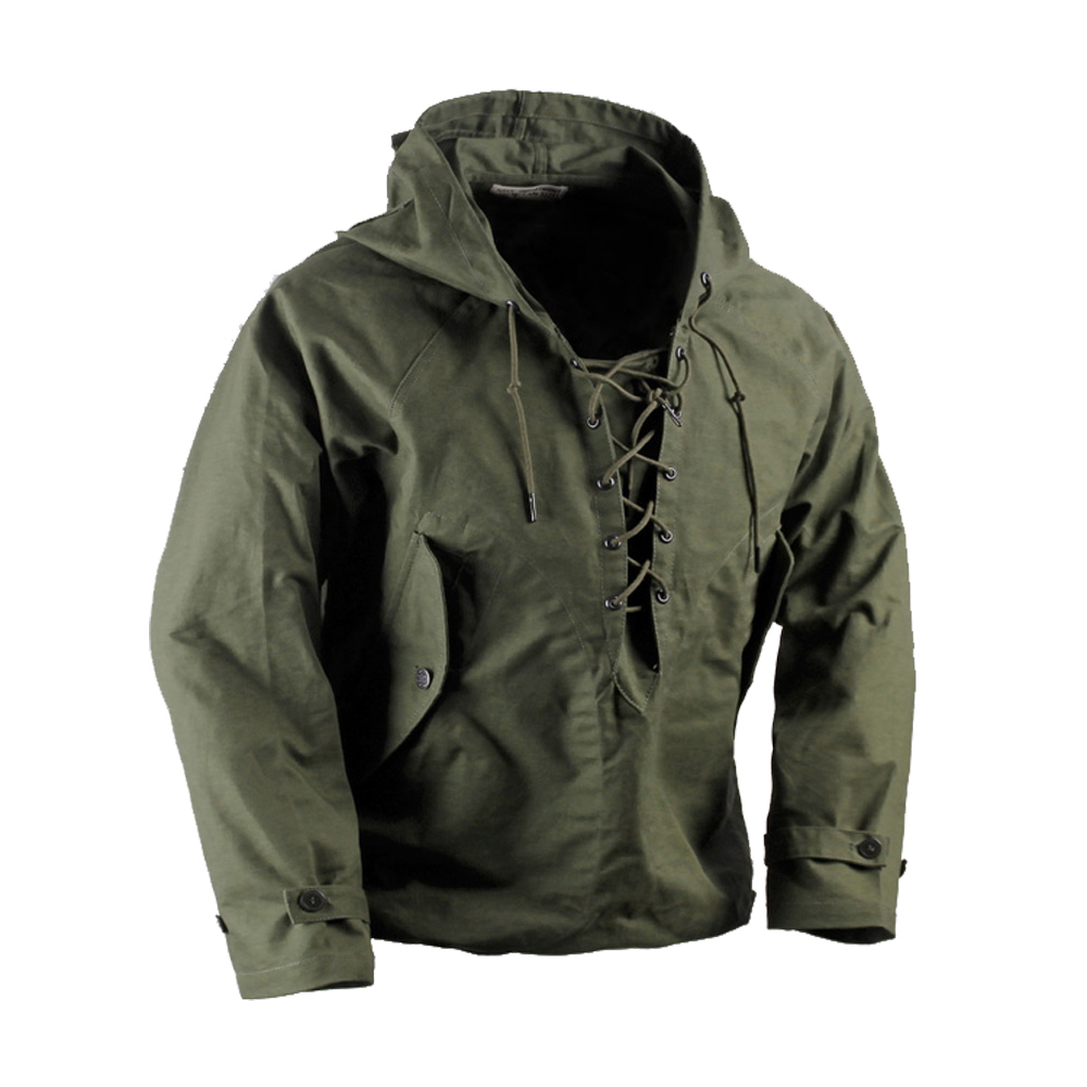 

Wear wet weather parka vintage deck pulley lace to w2 military men's uniform with hoodie jacket outwear green army GAJJ, Square