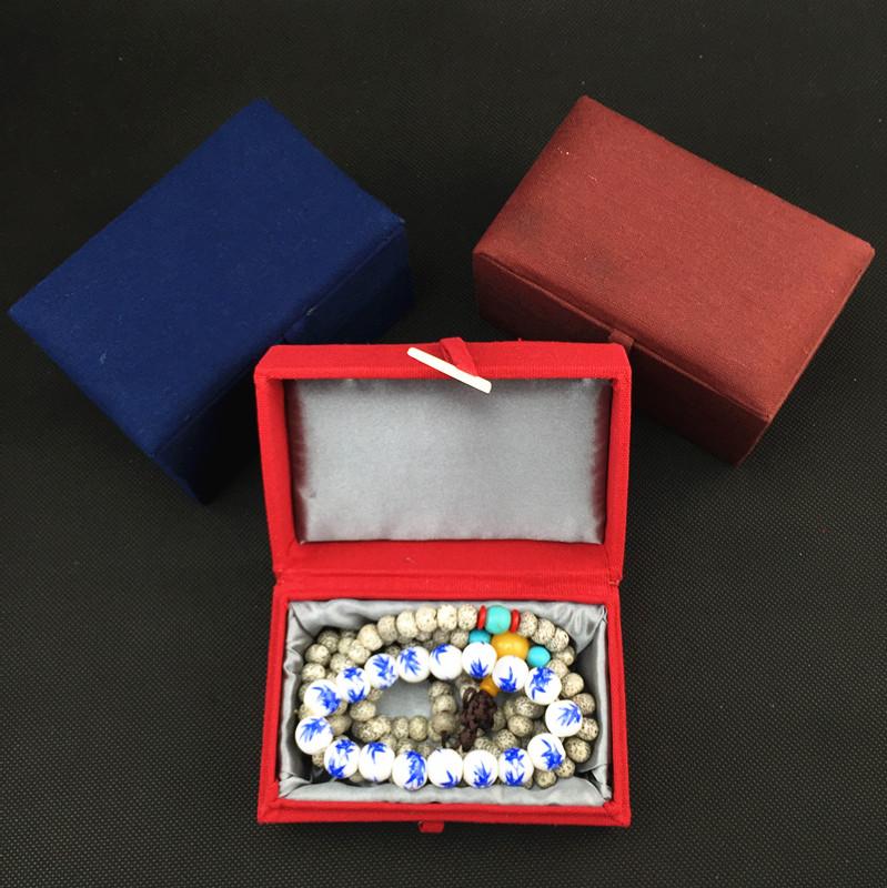 

2pcs Rectangular Plain Linen Wedding Party Favor Gift Box with Cotton Christmas Present Decoration Case Jewelry Packaging