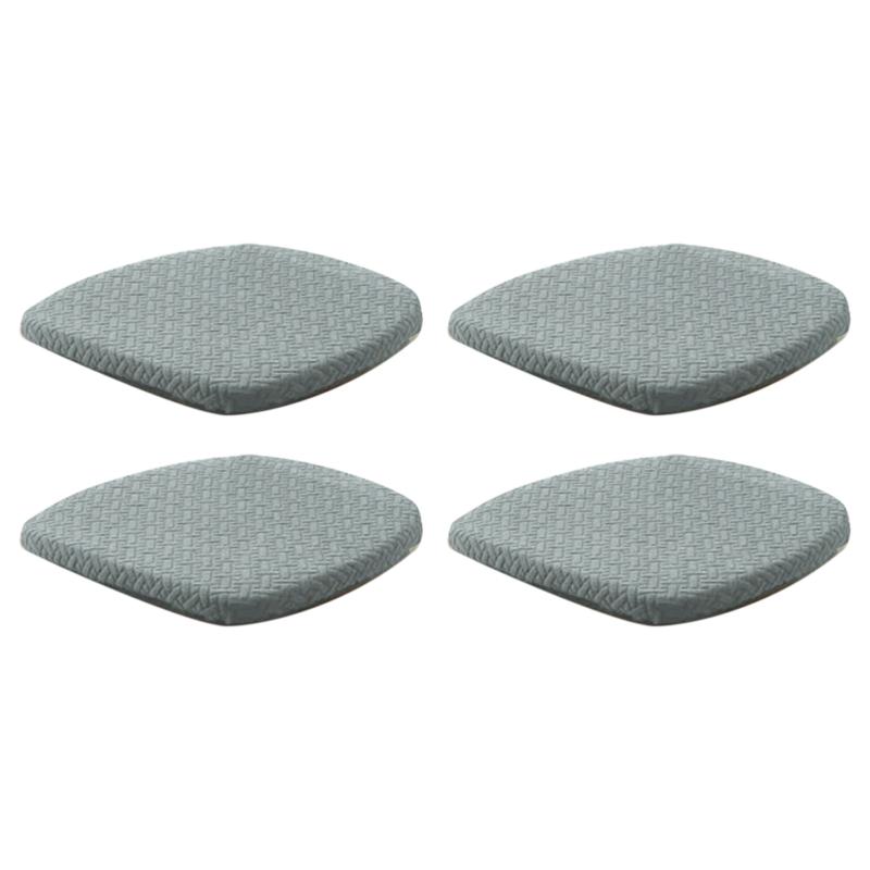 

4pcs Dining Room Slipcover Protector Kitchen Elastic Stretch Solid Cushion Chair Seat Cover Anti Dirty Removable Dustproof Home