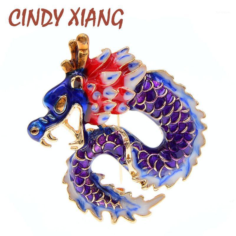 

CINDY XIANG Enamel Dragon Brooch Unisex Women And Men Brooch Pin Winter Desgin 2020 Year Jewelry1