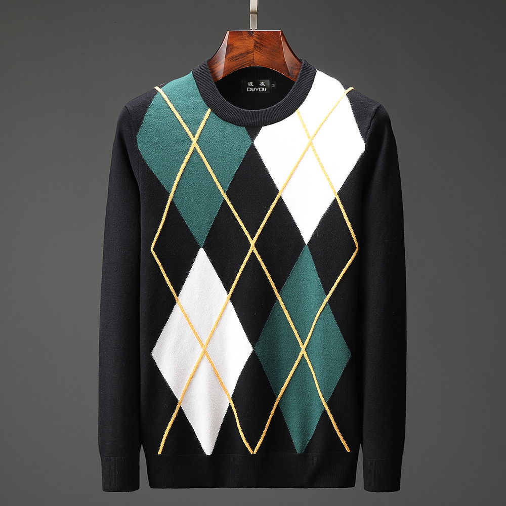 

Men's Winter Contrasted Stitching Sweater Clothes Long-sleeved Knit Pullover Dd | 419429546 F2i6, Black
