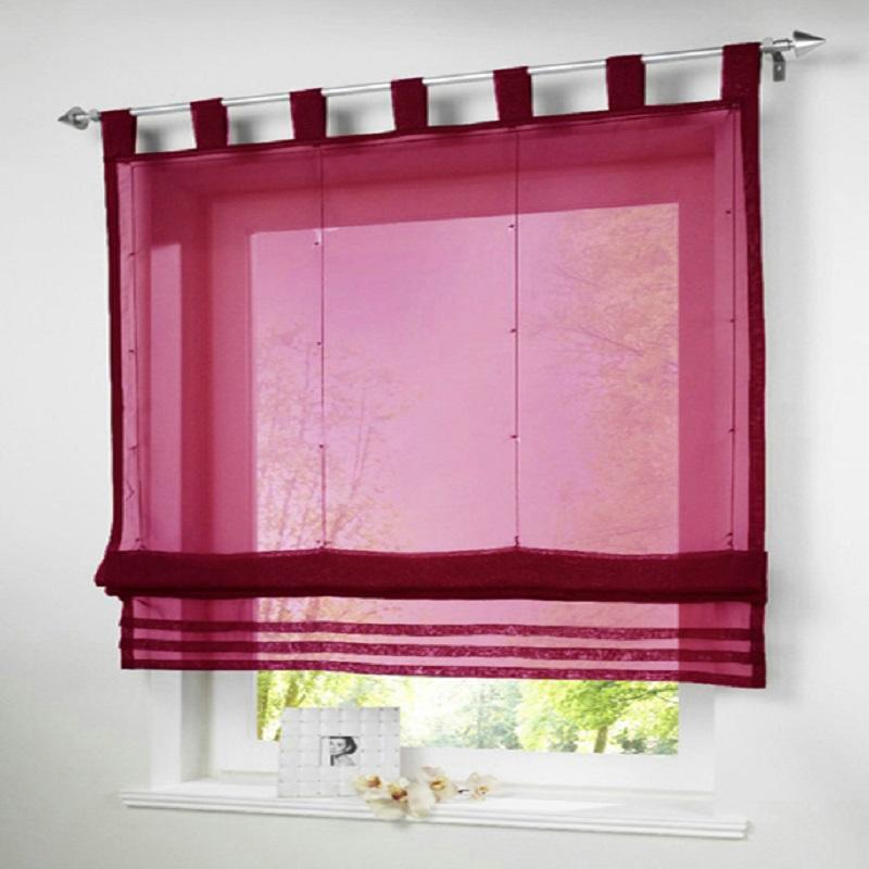 

Embroidered Kitchen Curtain Tulle Roman Curtain Sheer Voile Sheer Drapes for Living Room Bedroom Kitchen Window Home decoation, White