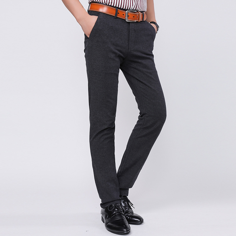 

2021 New Sping Casual Men's Ny Formal Pants Straight Ed As Business Drawing Joggers Fashion Black Navy Blue Khaki 38 C9xf, Black grey.