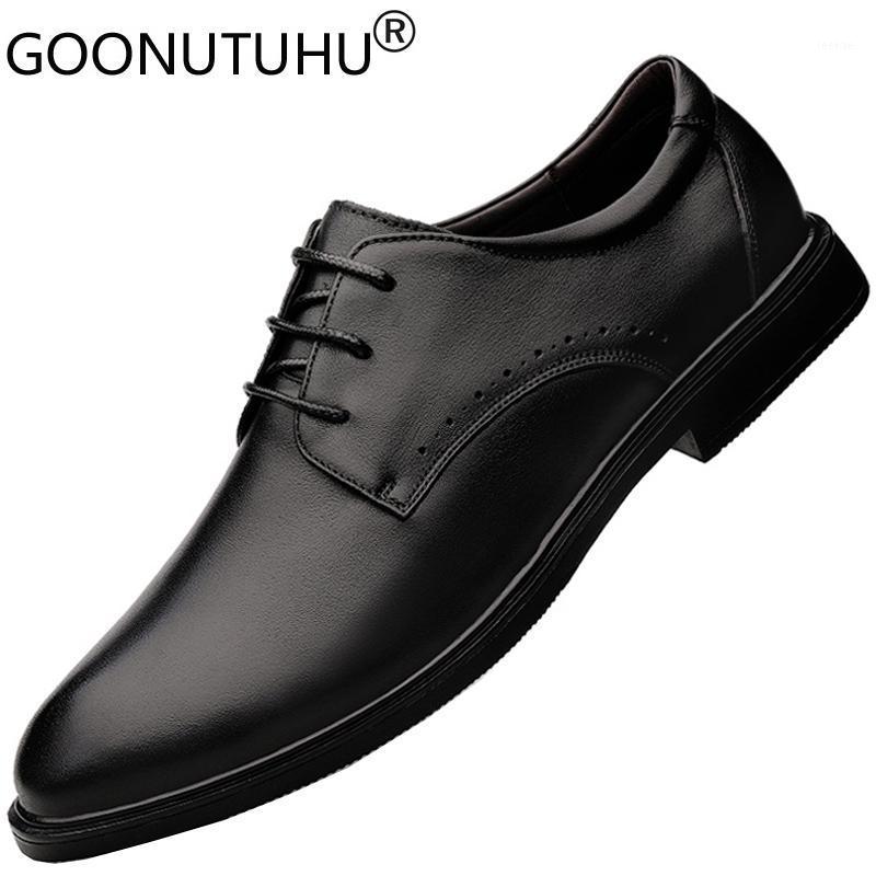 

2021 style men's shoes dress genuine leather classics brown black lace up derby shoe man comfortable office formal shoes for men1