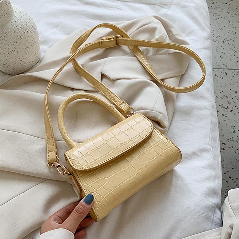 

Crocodile Pattern Women's Handbags PU Leather Crossbody Bags For Women 2021 Solid Color Simple Shoulder Bags Female Travel Totes, Black