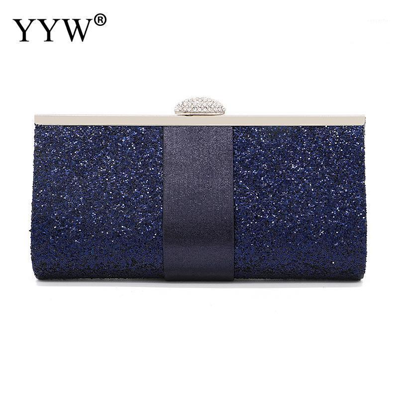 

Blue Women Sequin Box Bag Clutch Design Box Clutch Fashion Lady Glitter Wallet Long Evening Wedding Prom Purse Handbag1, Black