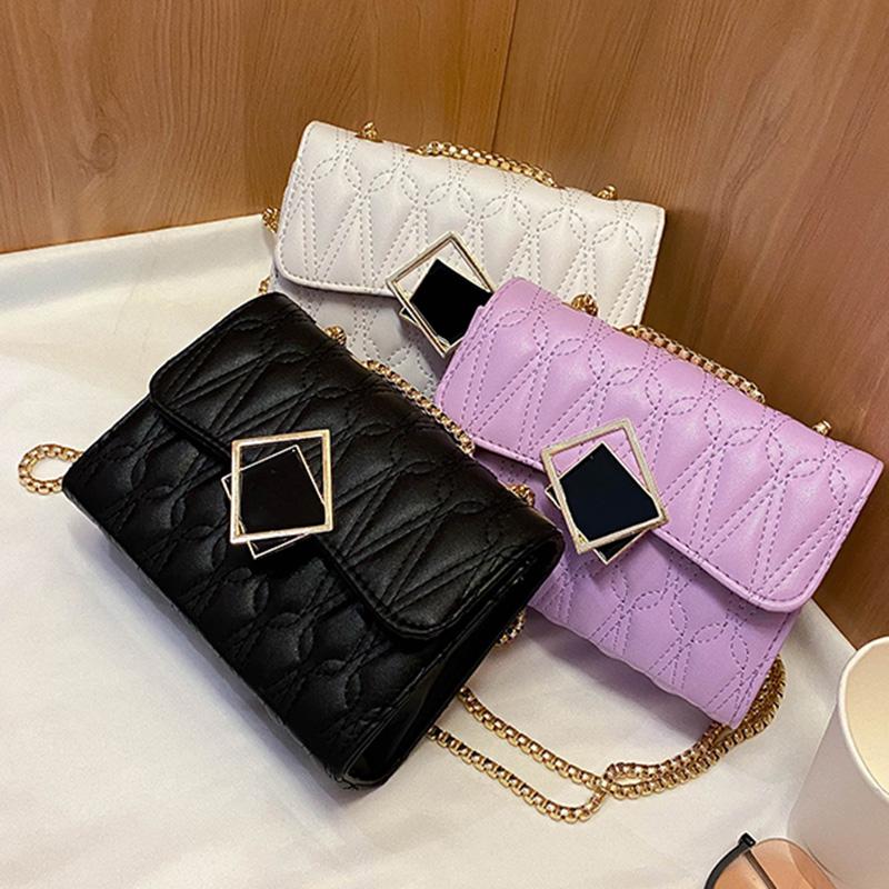 

Fashion Women Shoulder Messenger Bag Printing Shopping Bags Lady Metal Chain Small Square Bag Female Casual Crossbody Handbag, Black