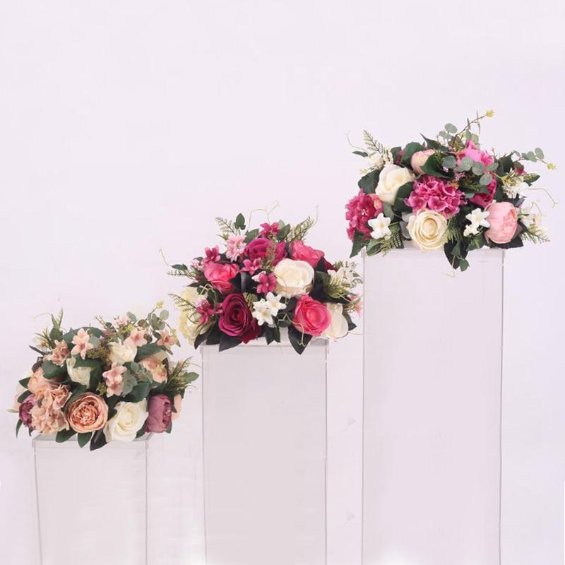 

38cm silk rose peony artificial flower ball hydrangea centerpieces arrangement decor wedding backdrop T station stand flowers, A17