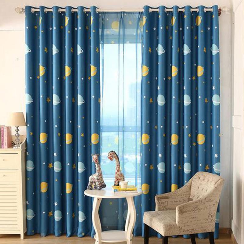 

Cartoon Children's Blue Star Print Shading Curtains for Living Dining Room Bedroom.1, Curtain