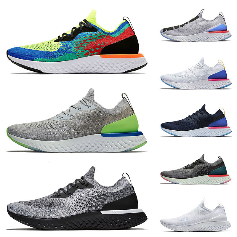 

Top Quality EPIC React Fly Knit V1 V2 Sport Running Shoes Belgium Grey Volt mens womens Cookies And Cream Royal Green Trainers Sneakers