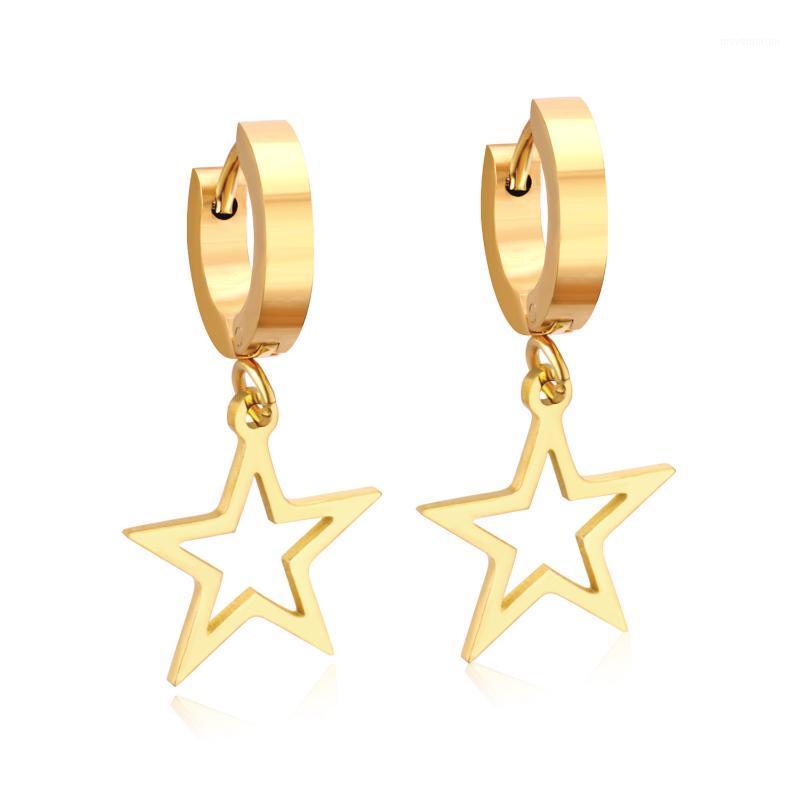 

LUXUKISSKIDS Star Drop Earrings For Women Fashion Jewelry Stainless Steel Gold/Steel Earings Brincos aretes pendientes brincos1