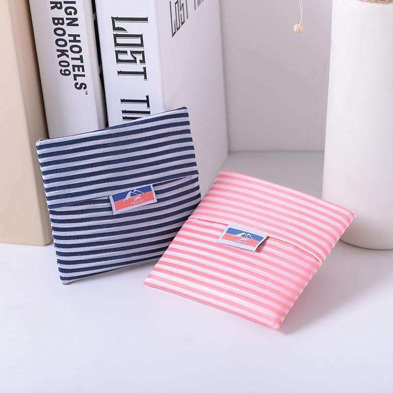 

New Style Pocket Square Shopping Bag Eco-friendly Folding Reusable Portable Shoulder Handbag Polyester for Travel Grocery Bags