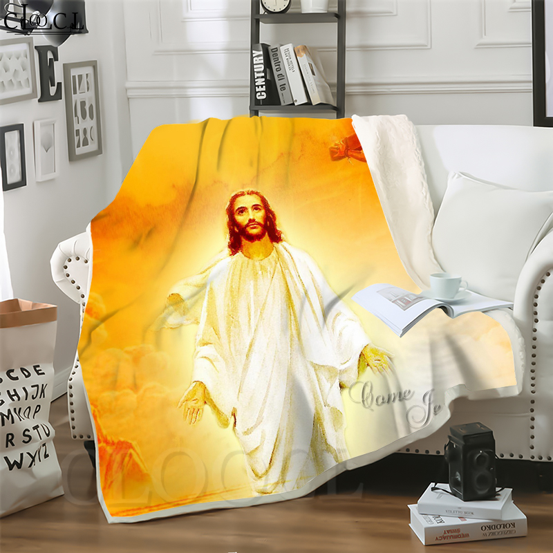

CLOOCL Hot Catholic Jesus 3D Print Casual Style Air Conditioning Blanket Sofa Teens Bedding Throw Blankets Plush Quilt