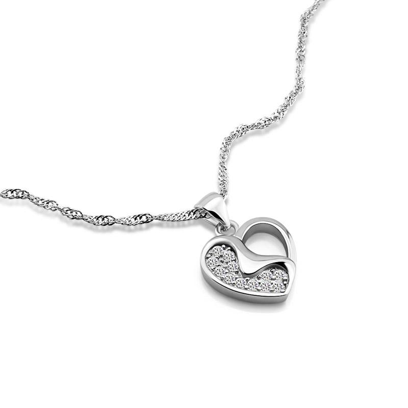 

Simple solid 925 silver heart-shaped pendant Choker Necklace Collar Statement Necklace Women Jewelry Sterling silver