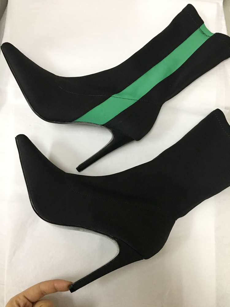 

Tissue Women Stretch Hot Green Listra Ankle Sexy Pointy High Heeled Foot Ladies Slide on Stiletto Boots Size 41 2yv4, Red