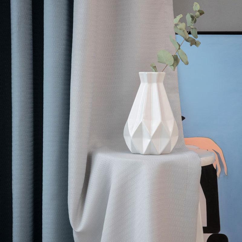 

Custom curtains for Living Room BedroomNew Modern Minimalist Jacquard Hive Blackout Curtain Fabric, Green curtain