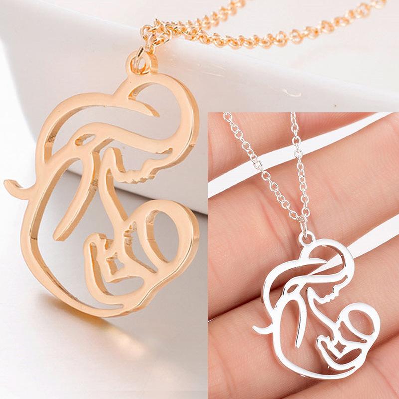 

Hot Sale Trendy Mom Baby Stainless Steel Love Necklace Pendant Women Elegant Charms Pendant Chokers Necklaces & Pendants